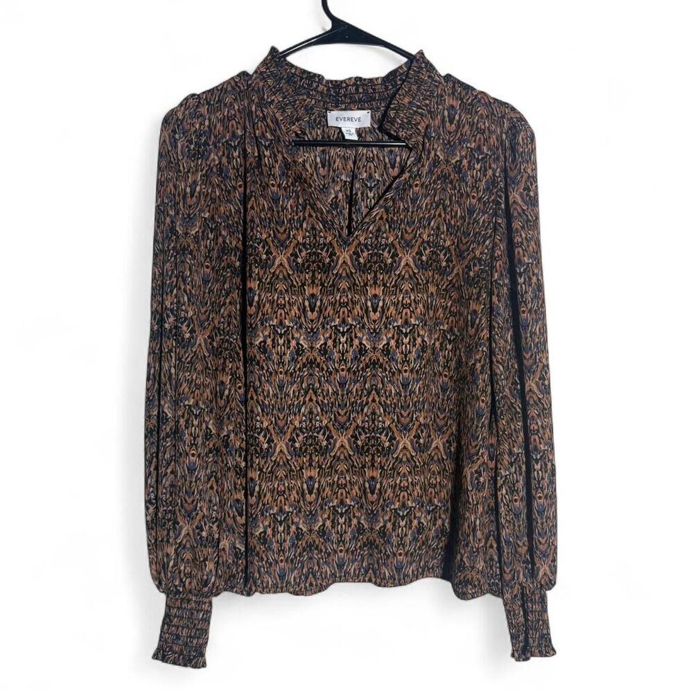 EverEve Preppy Business Casual Office blouse long sleeve XSmall | Boho Chic Fall - Picture 2 of 9